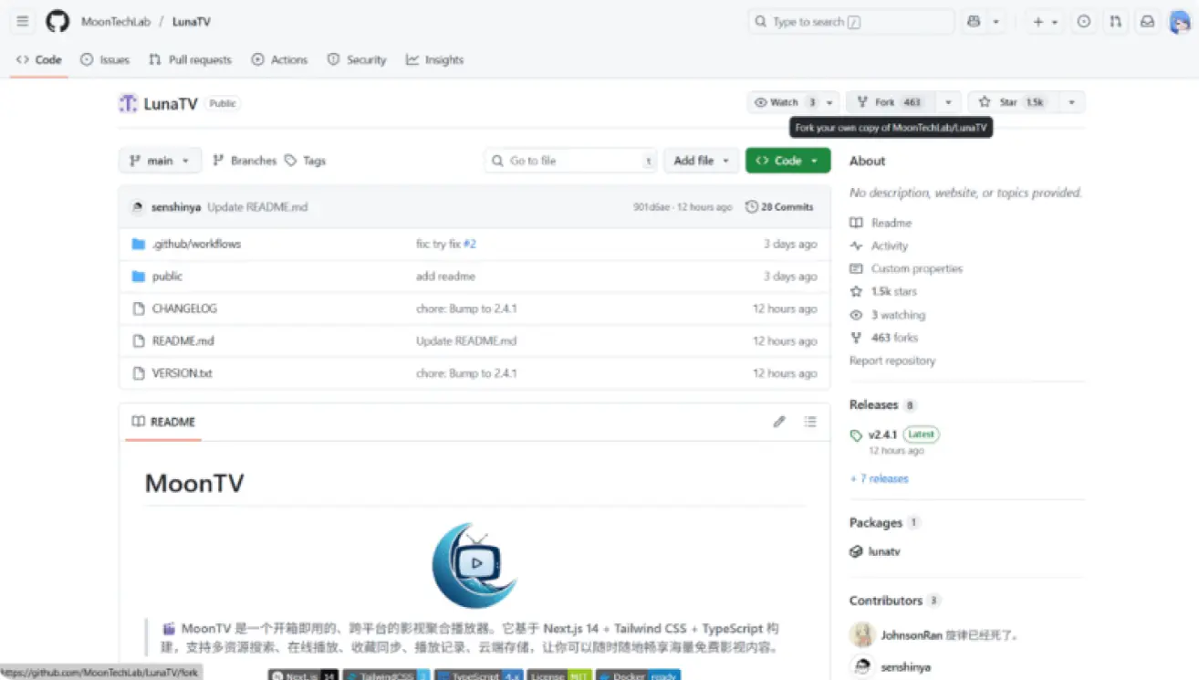 Fork MoonTV 项目